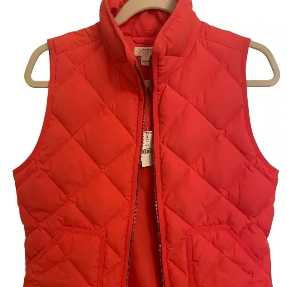 J. Crew pink/Red Quilted Vest